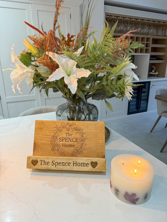 Engraved Wooden Cookbook Stand