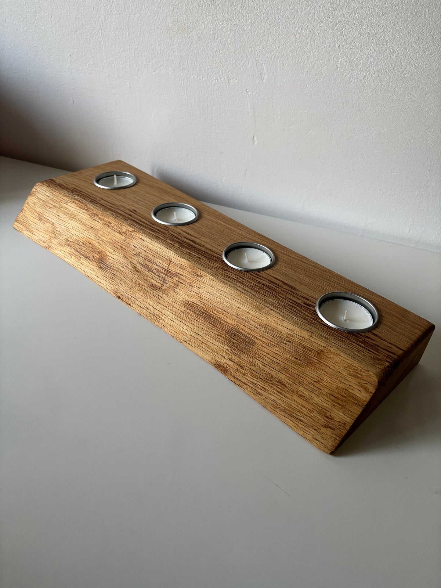 Live Edge Oak Tea Light Holder