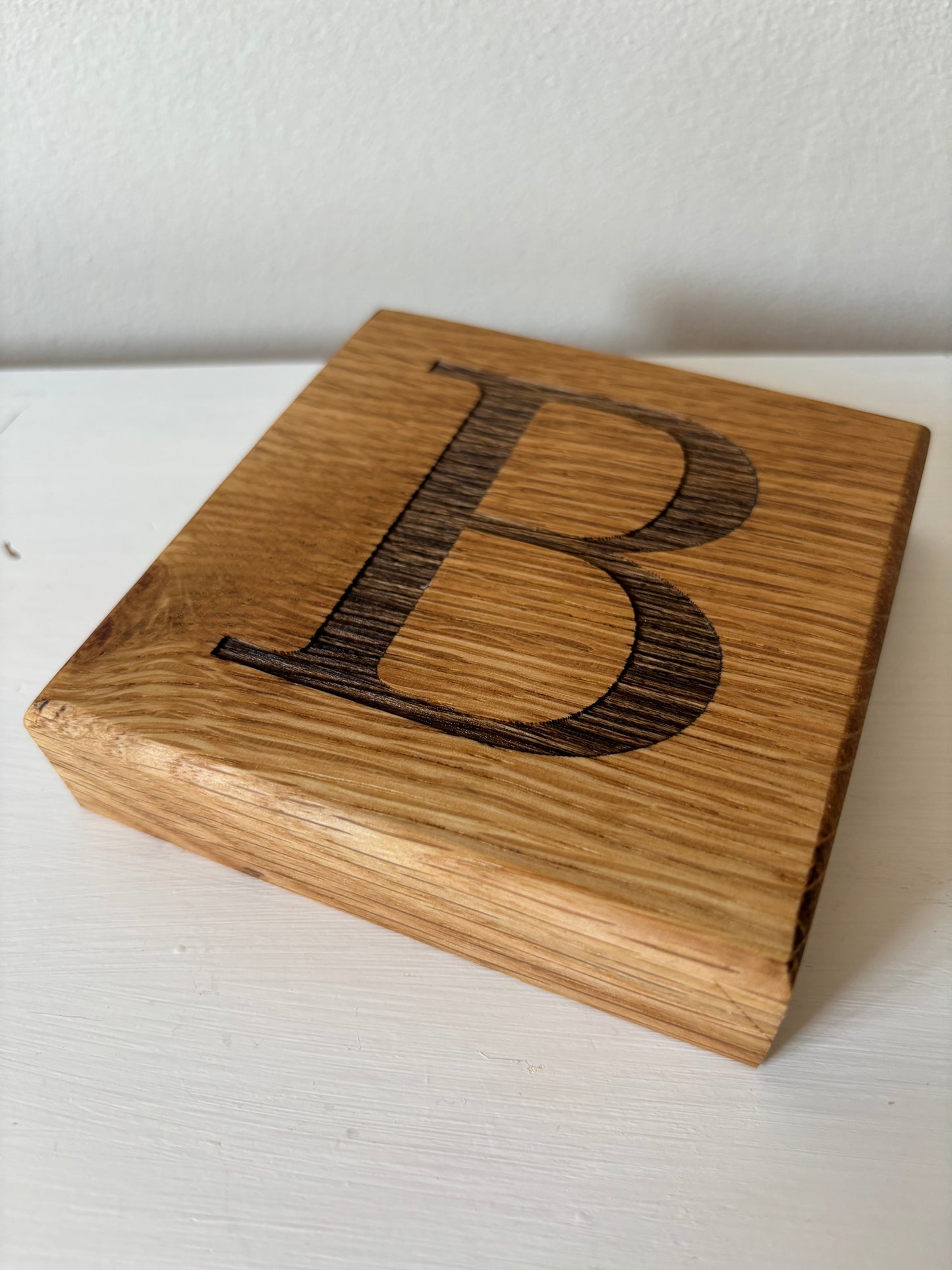 Oak Initial Coaster