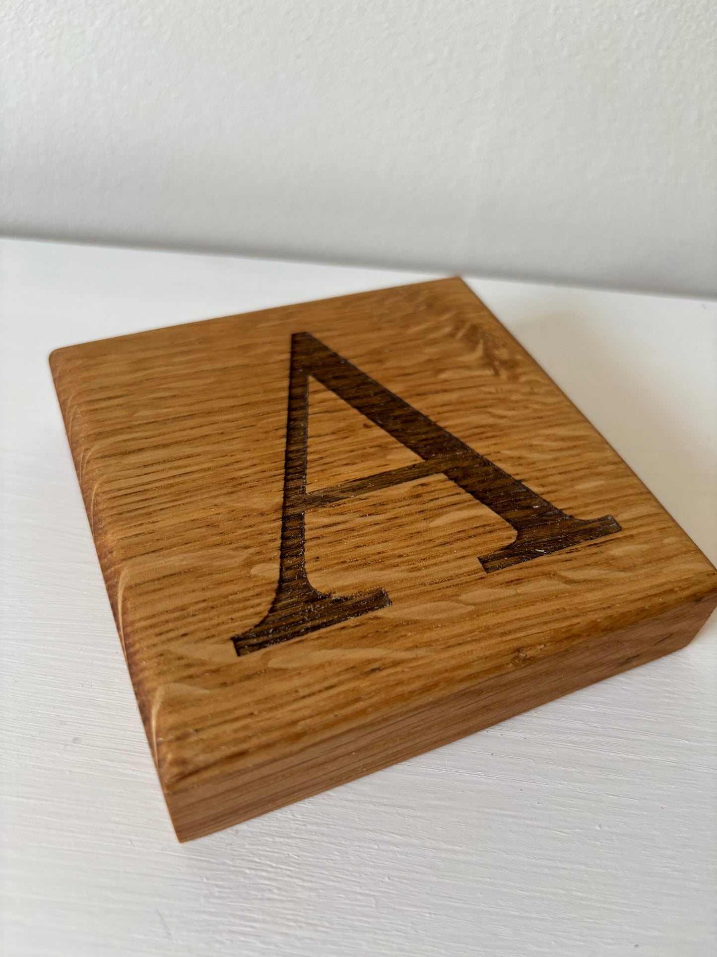 Oak Initial Coaster