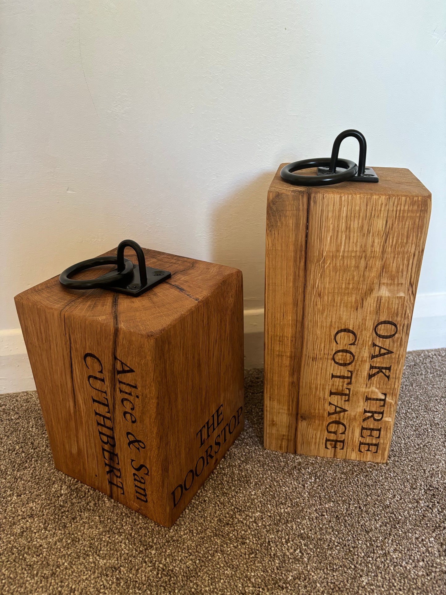 Engraved Oak Doorstop