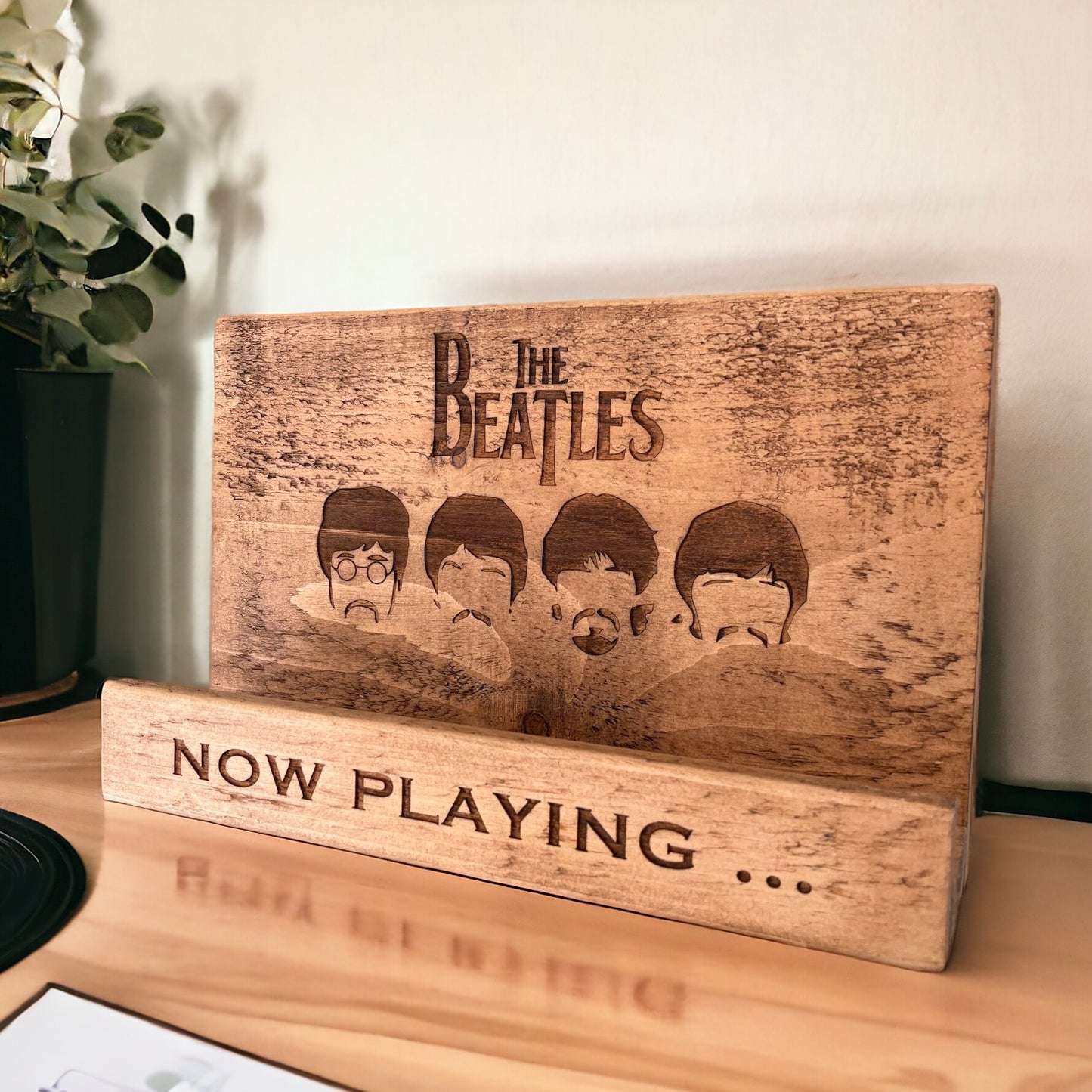 Personalised Wooden Record Holder