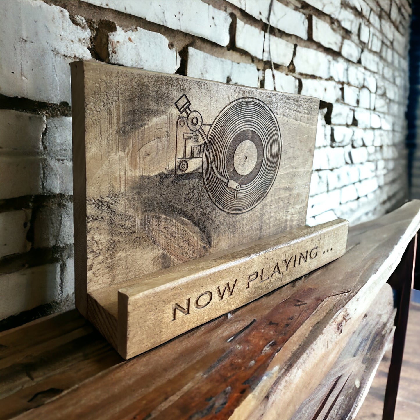 Personalised Wooden Record Holder