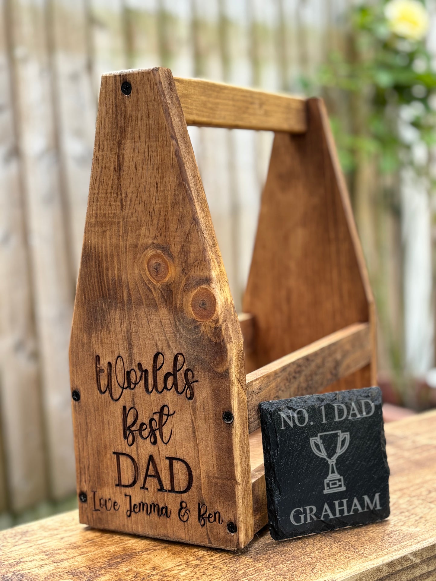 Father’s Day Drinks Caddy and Coaster Bundle