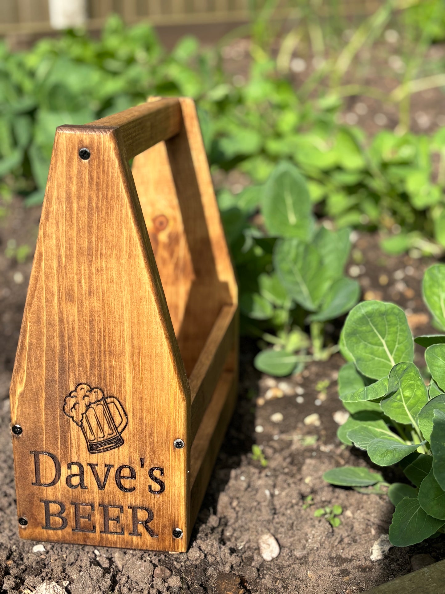 Engraved Wooden Drinks Caddy