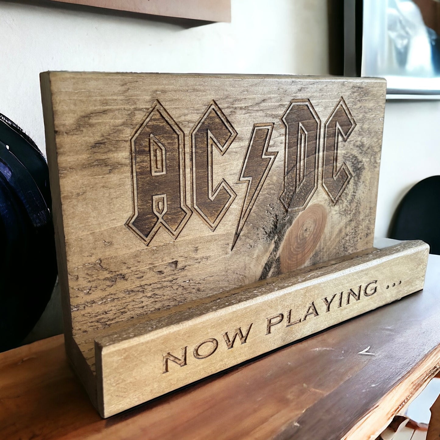 Personalised Wooden Record Holder