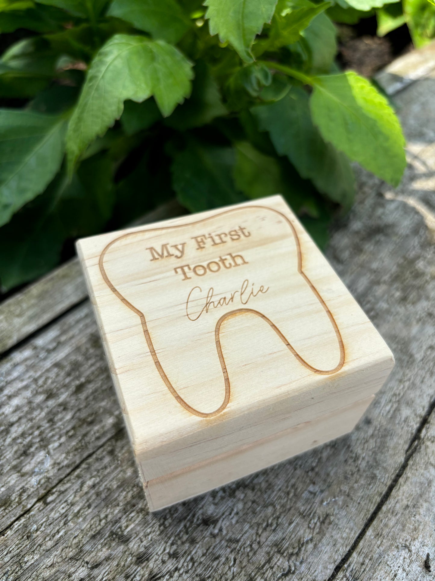 Engraved First Tooth or Hair Box