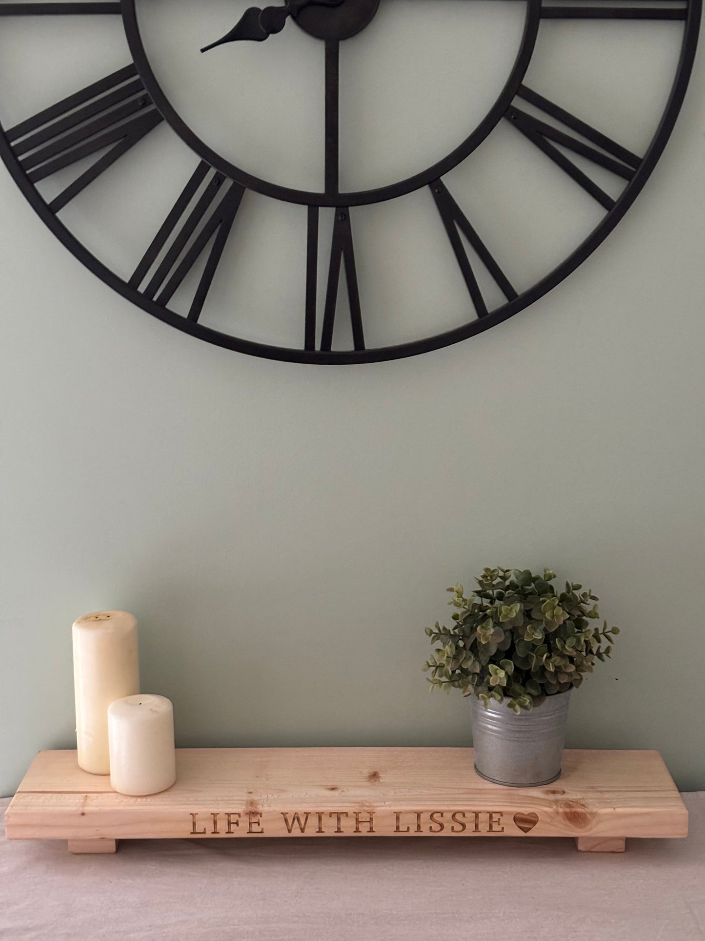 Engraved Wooden Table Centrepiece