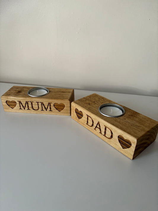 Engraved Single Tea Light Holder