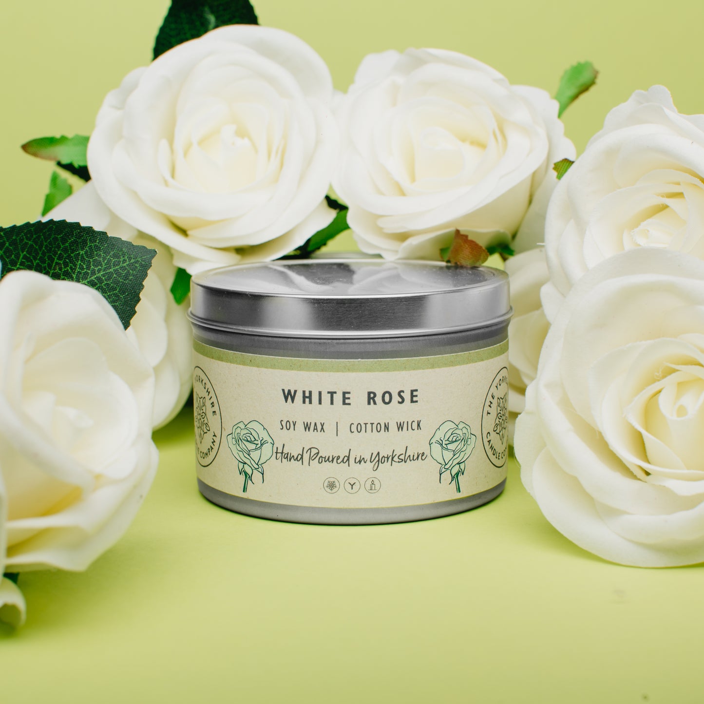 White Rose Candle