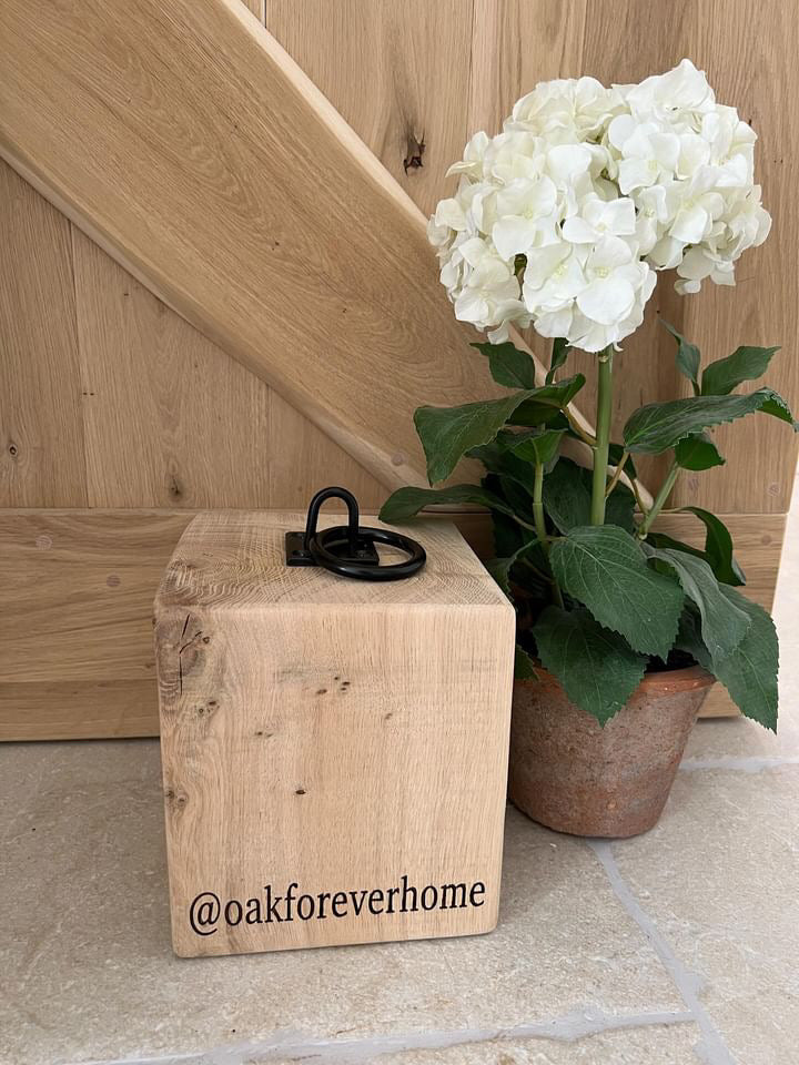 Engraved Oak Doorstop