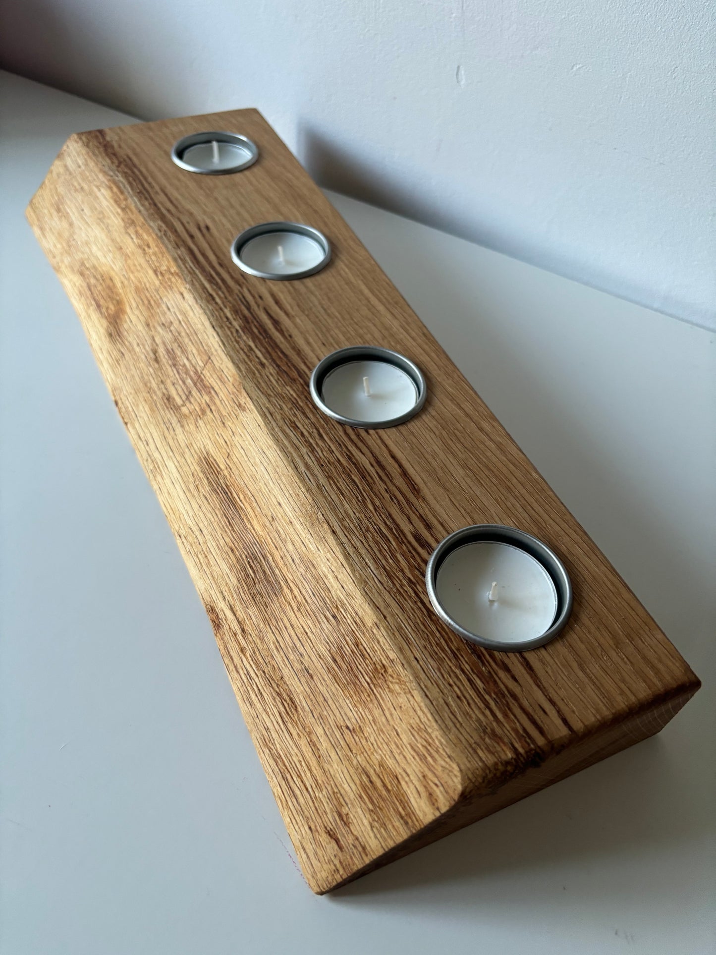 Live Edge Oak Tea Light Holder