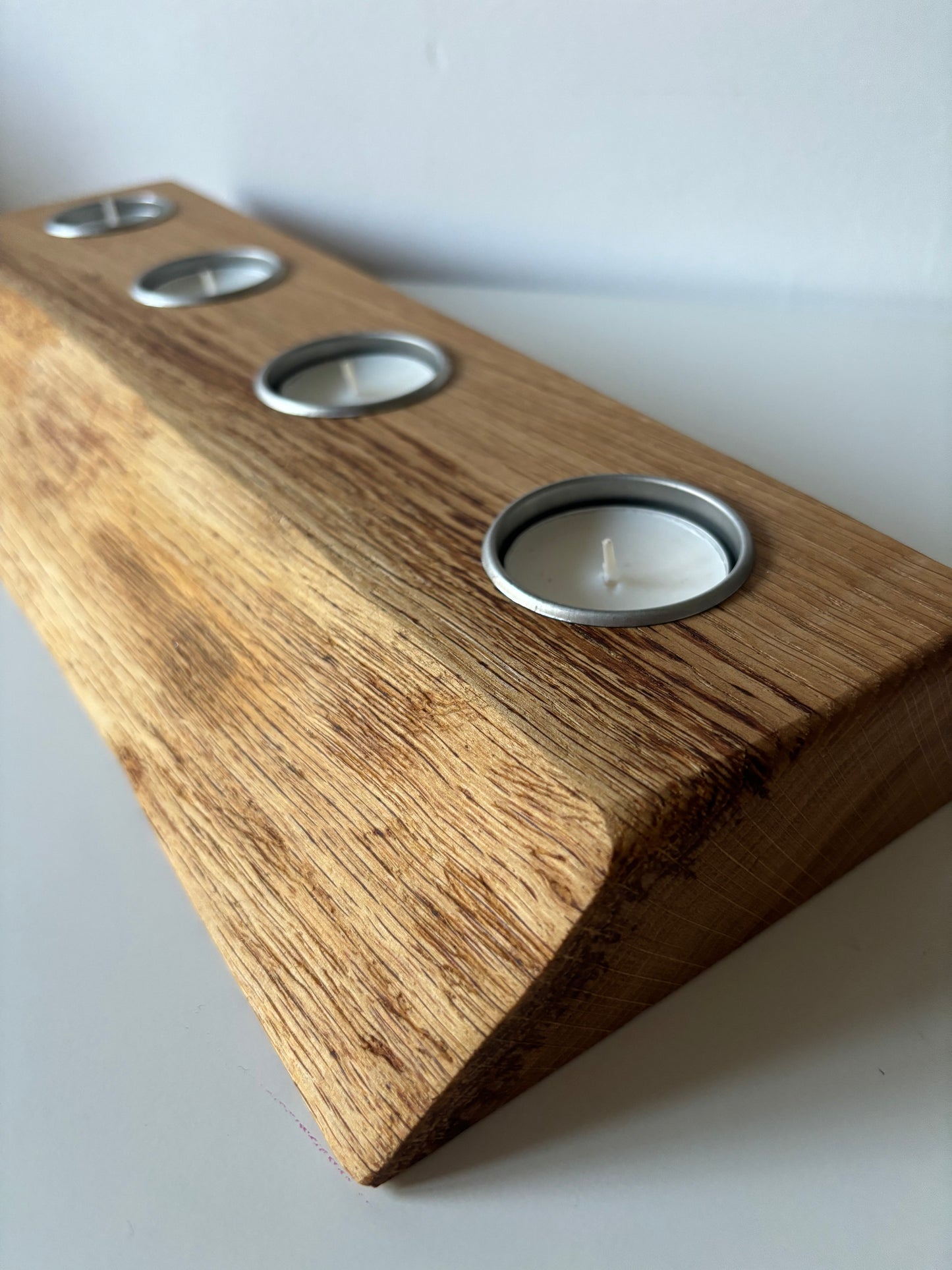 Live Edge Oak Tea Light Holder