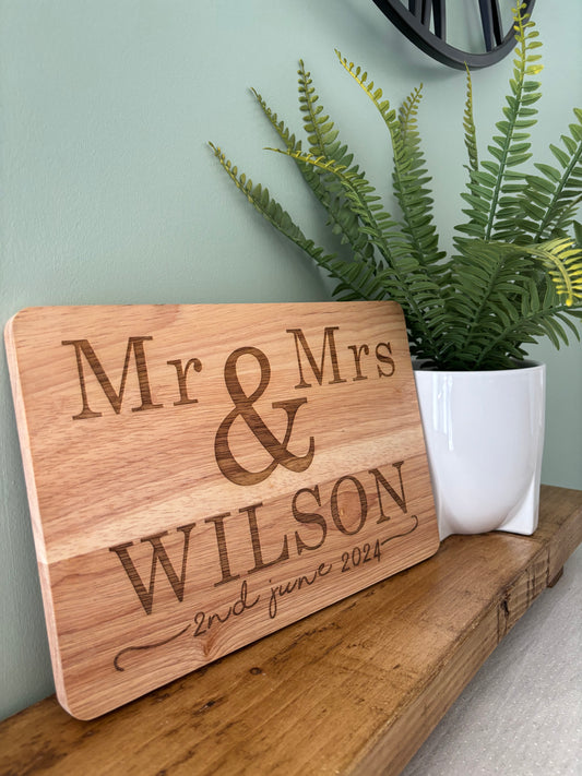 Wedding Mr and Mrs Chopping Board