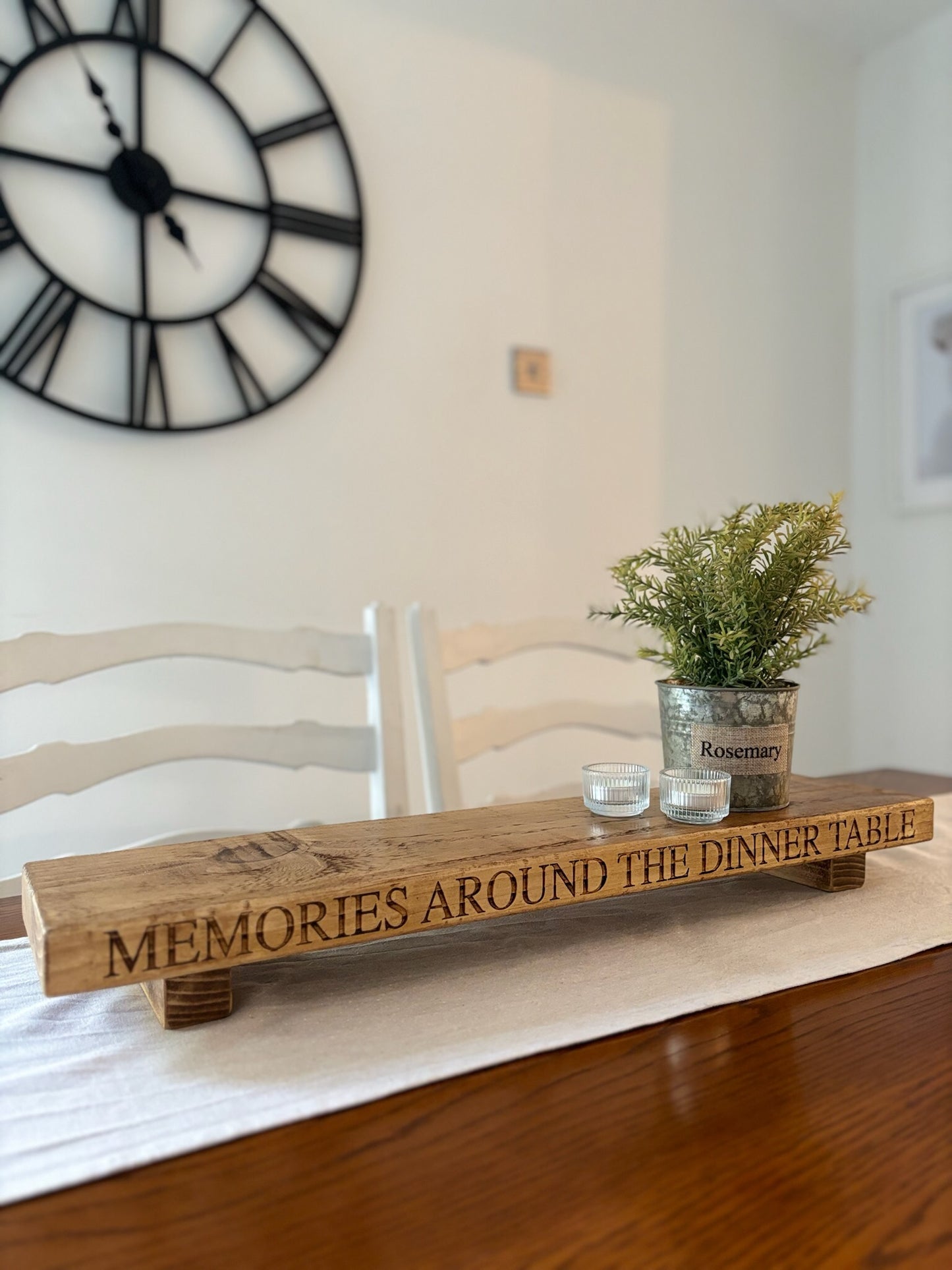 Engraved Wooden Table Centrepiece