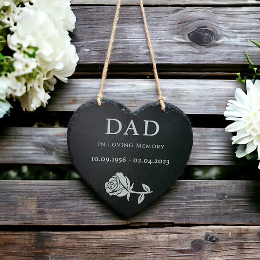 Hanging Slate Heart Plaque