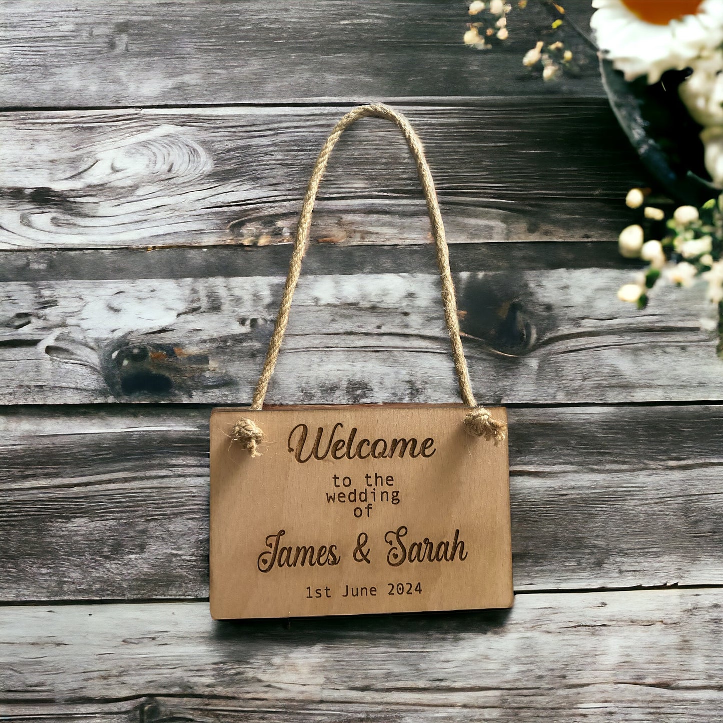 Wooden Hanging Wedding Sign