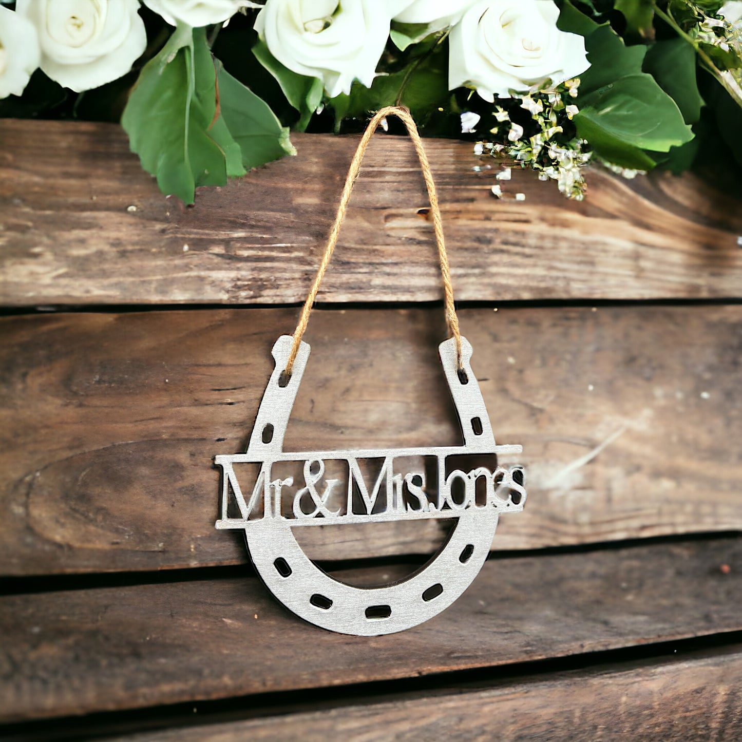 Personalised Hanging Wooden Horse Shoe