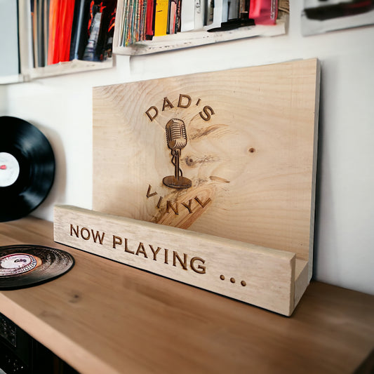 Personalised Wooden Record Holder