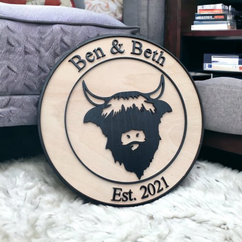 Personalised Highland Cow Wall Art