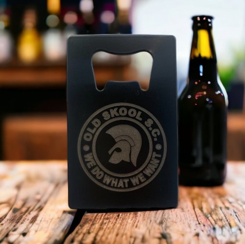 Black Wallet Size Metal Bottle Opener