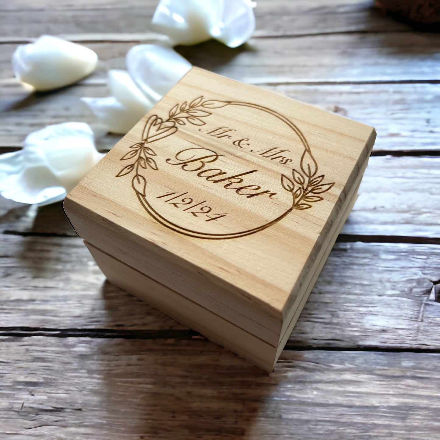 Engraved Wedding Ring Box