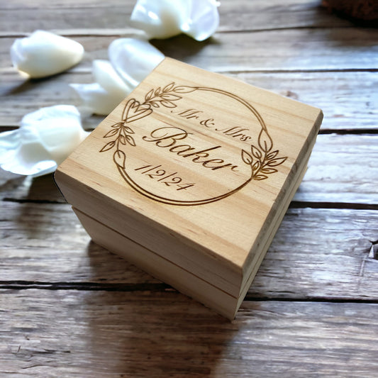 Engraved Wedding Ring Box